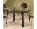 Oval Glass Top Contemporary Dining Table