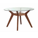 Paxton Round Glass Dining Table Nutmeg and Clear
