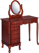 2-Piece Vanity Set Brown Red And Tan