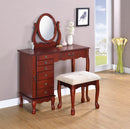 2-Piece Vanity Set Brown Red And Tan