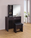 2-Piece Vanity Set With Lift-Top Stool Cappuccino