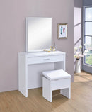 2-Piece Vanity Set With Lift-Top Stool White