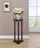 Round Marble Top Accent Table Merlot