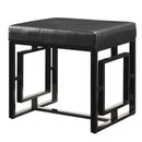 Contemporary Accent Stool With Geometric base Black