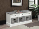 3-Drawer Storage Bench White And Weathered Grey