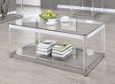 Claude Coffee Table With Lower Shelf Chrome And Clear