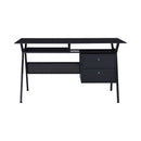Casual Computer Desk with Two Storage Drawers Black