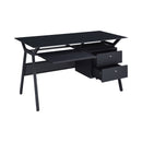 Casual Computer Desk with Two Storage Drawers Black