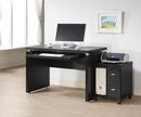 Russell Computer Desk With Keyboard Tray Black Oak
