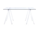 Amaturo Clear Acrylic Sawhorse Writing Desk
