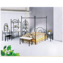 Four Poster Metallic Full Size Canopy Bed With Starburst style