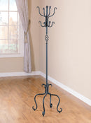 Coat Rack With 8 Flared Hooks Sandy Black