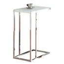 Glass Top Accent Table Chrome And White