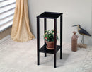 Square Accent Table With Bottom Shelf Espresso