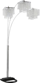 Crystal Drop Shade Floor Lamp Chrome