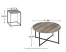 Wadeworth Distressed Occasional Living Room Table Set of 3, Two-tone Wood