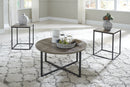 Wadeworth Distressed Occasional Living Room Table Set of 3, Two-tone Wood