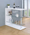 Contemporary Rectangular 2-Shelf Bar Unit Glossy White