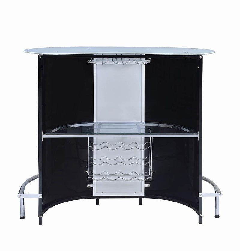 1-Shelf Bar Unit Glossy Black And White