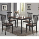Oakdale 5 Piece Tobacco and Black Dining Set