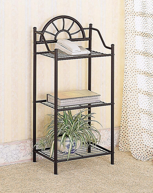 3-Shelf Accent Table Warm Brown