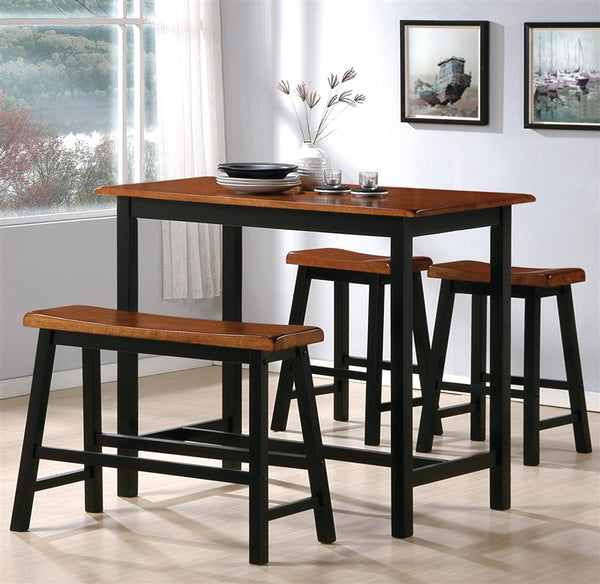 Rustic Tyler 4 Piece Counter Height Two Tone Finish Dining Set