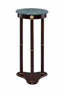 Round Marble Top Accent Table Merlot