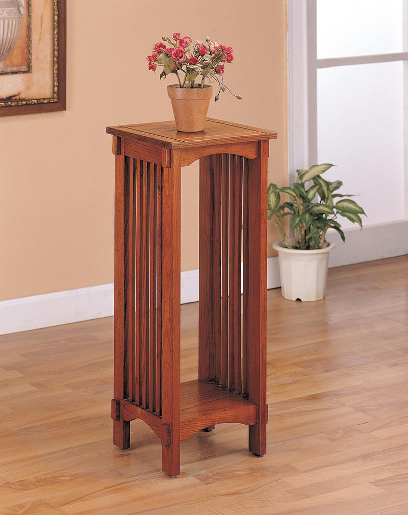 1-Shelf Square Accent Table Warm Brown