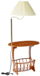 Magazine Table With Lamp Warm Brown