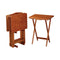 5-Piece Tray Table Set Golden Brown