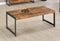 Coffee Table With Metal Base Antique Nutmeg And Gunmetal