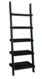 Transitional Cappuccino Leaning Ladder Bookcase
