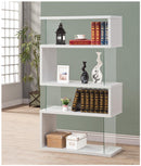 4-Tier Bookcase White Glossy And Clear