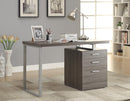Office Desk with File Drawer and Reversible Set-Up Weathered Grey