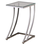 Rectangular Top Accent Table Chrome And Clear