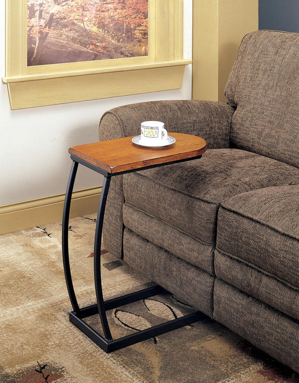 Metal Base Accent Table Brown And Black