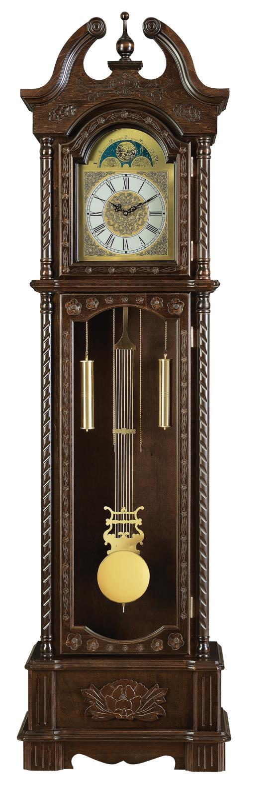 Grandfather Clock With Chime Golden Brown