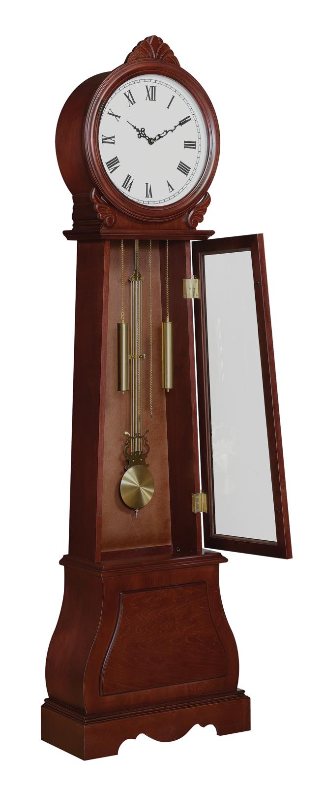 Grandfather Clock With Chime Brown Red