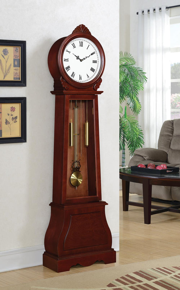 Grandfather Clock With Chime Brown Red