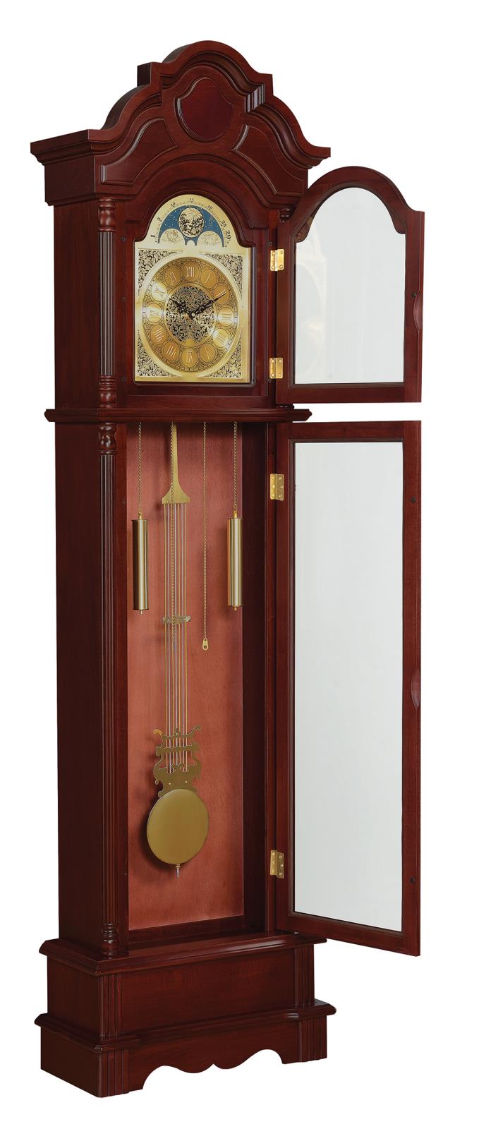 Grandfather Clock Brown Red And Clear