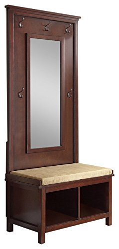 Hall Tree With Mirror Umber And Tan