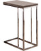 Accent Table Weathered Grey And Chocolate Chrome