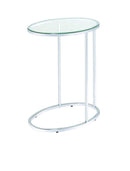 Oval Snack Table Chrome And Clear