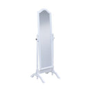 Rectangular Cheval Mirror With Arched Top White