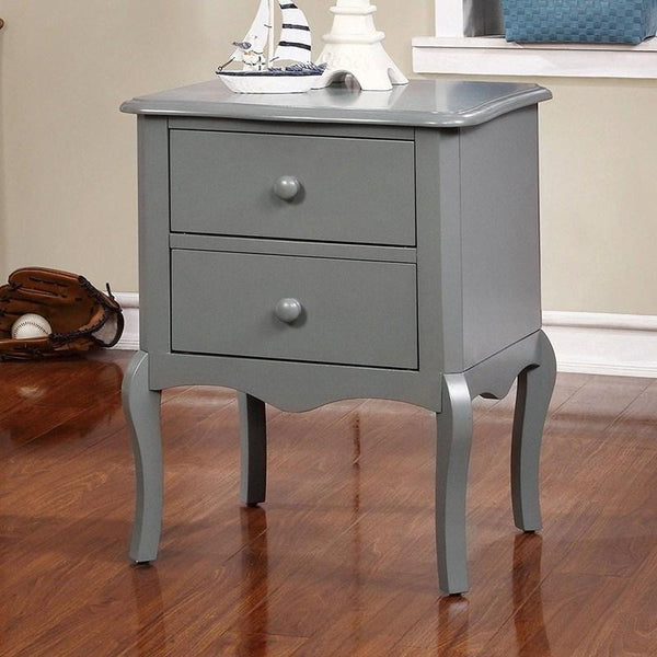 Lexie CM-AC325GY 2-Drawer Nightstand (Gray) (Kids Nightstands - 2 Drawers)