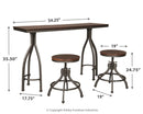Odium Rectangular Dining Room Counter Table Set- Set of 3