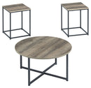 Wadeworth Distressed Occasional Living Room Table Set of 3, Two-tone Wood