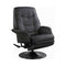 Coaster Swivel Recliner With Leatherette Flared Arm Black
