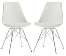 Coaster Contemporary Lowry Armless Dining Chairs White And Chrome (Set Of 2)