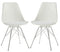 Coaster Contemporary Lowry Armless Dining Chairs White And Chrome (Set Of 2)
